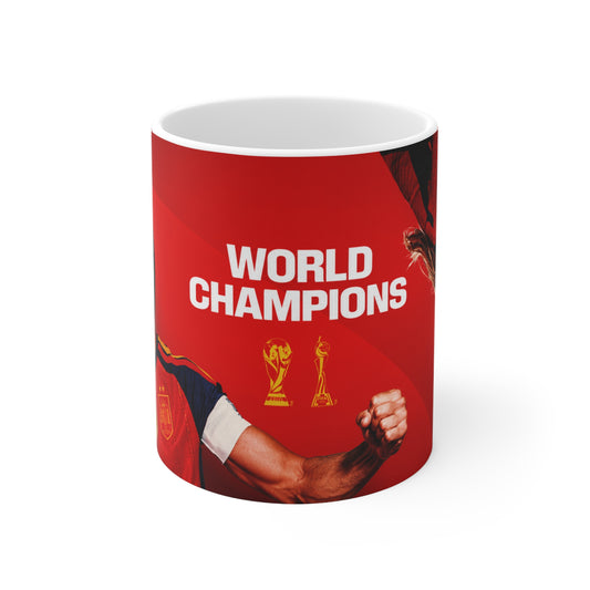 Spain Double World Champions Soccer Mug — Spain Football 11oz/15oz Ceramic Coffee Cup
