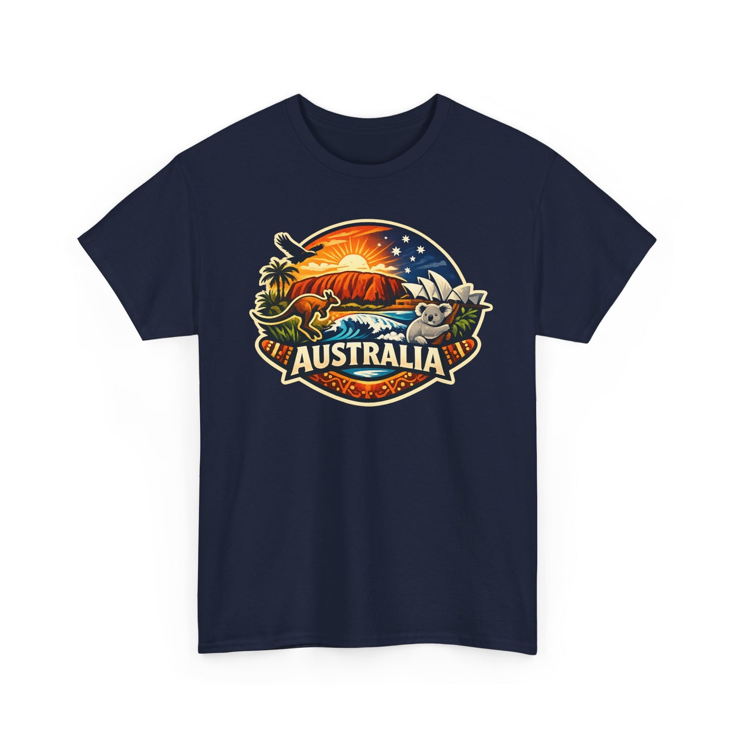 Australia Sunset Vintage Tee — Kangaroo & Surf Badge
