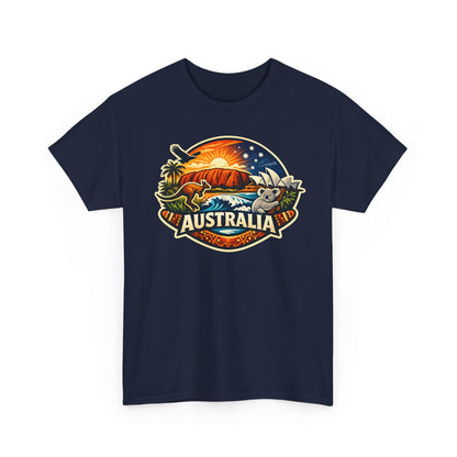 Australia Sunset Vintage Tee — Kangaroo & Surf Badge