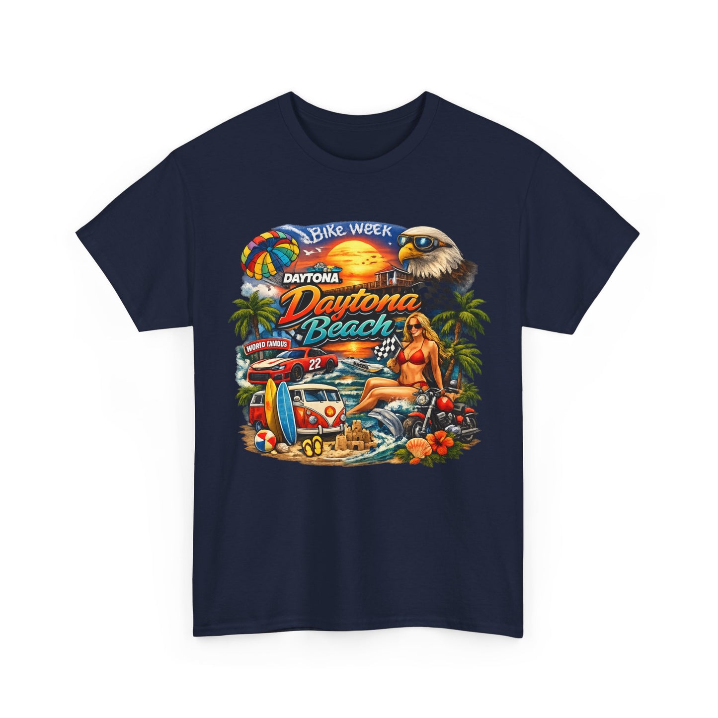 Daytona Beach Vintage Surf T-Shirt — Retro Sunset Palm Beach Tee