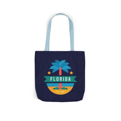 Florida Palm Beach Canvas Tote Bag — Retro Sunshine Travel Tote