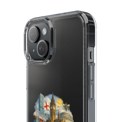 Manchester Landmark Clear Phone Case — Cityscape Collage Design