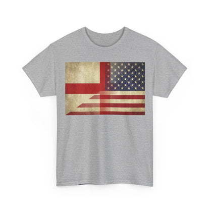 Vintage England-USA Flag T-Shirt — Retro Anglo-American Pride Tee