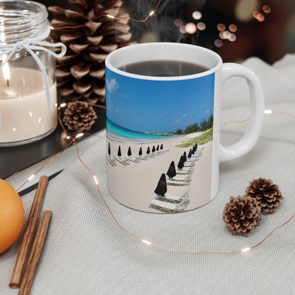 Barbados Beachfront Coffee Mug – Tropical Ocean Scene Ceramic Mug (11oz, 15oz)