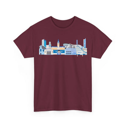 Manchester City Skyline Tee — Minimal Blue Urban Landscape T‑Shirt