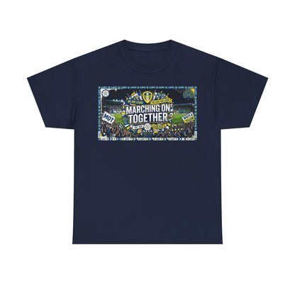 Leeds United T-Shirt — "Marching On Together" Fan Tee (Soccer Supporter Graphic)