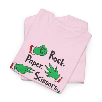 Funny Holiday Tee — "Rock. Paper. Scissors. Throat Punch! I Win" Graphic T-Shirt