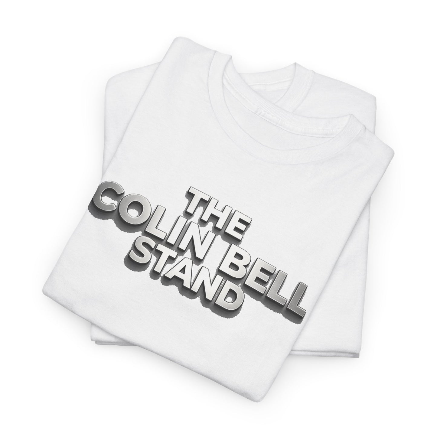 T-Shirt — “The Colin Bell Stand” Retro Chrome Text Tee