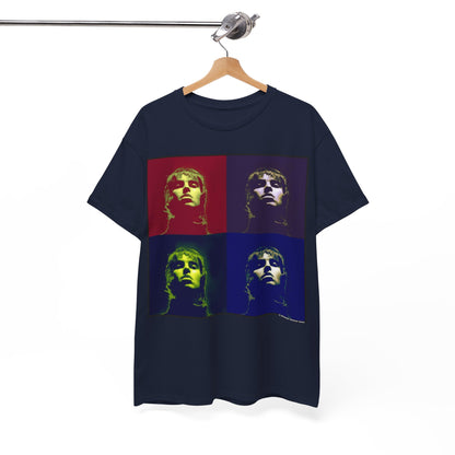 Liam Gallagher Oasis Pop Art Portrait T-Shirt - Retro Color Block Music Icon Tee