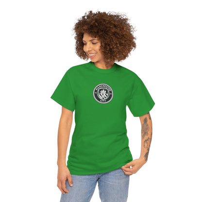 Man City Unofficial T-Shirt — Vintage Crest Logo Tee (Small Chest Emblem)