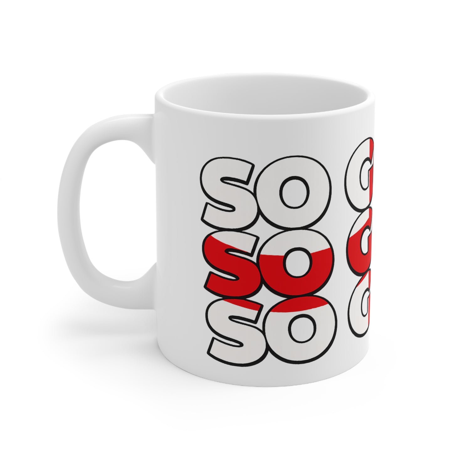England 'SO GOOD' Bold Graphic Ceramic Coffee Cup (11oz & 15oz)