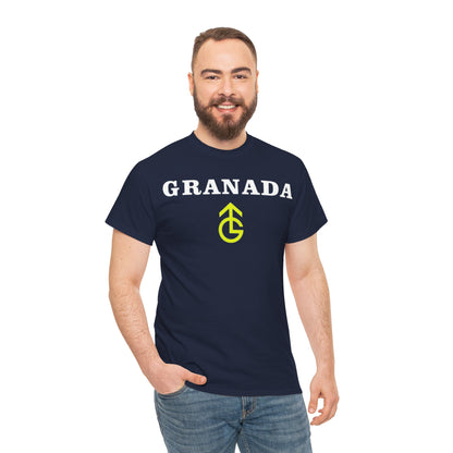 Granada TV Logo T-Shirt - Vintage Collegiate Tee with Yellow Emblem