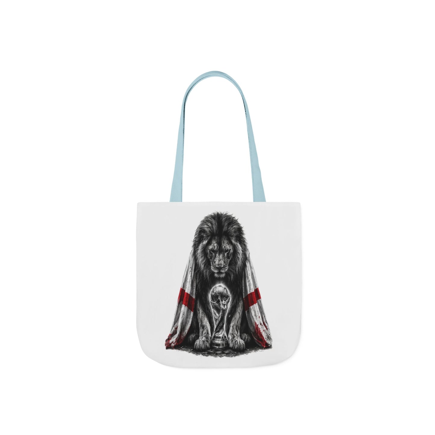 England Lion Guardian Canvas Tote — Protective Lion & Cub Illustration Tote Bag