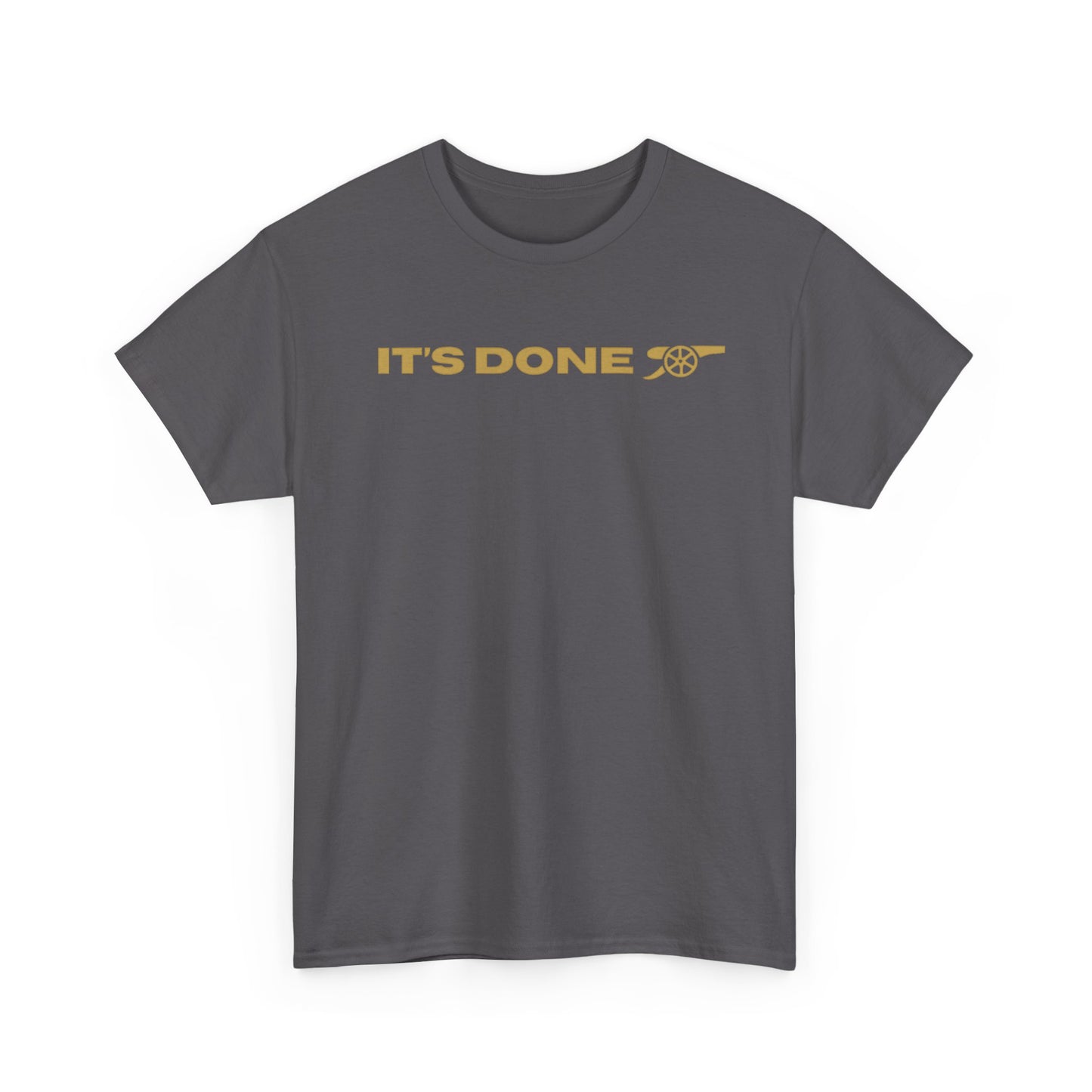 It's Done Arsenal Champions T-Shirt – Minimalist Gold Script Tee