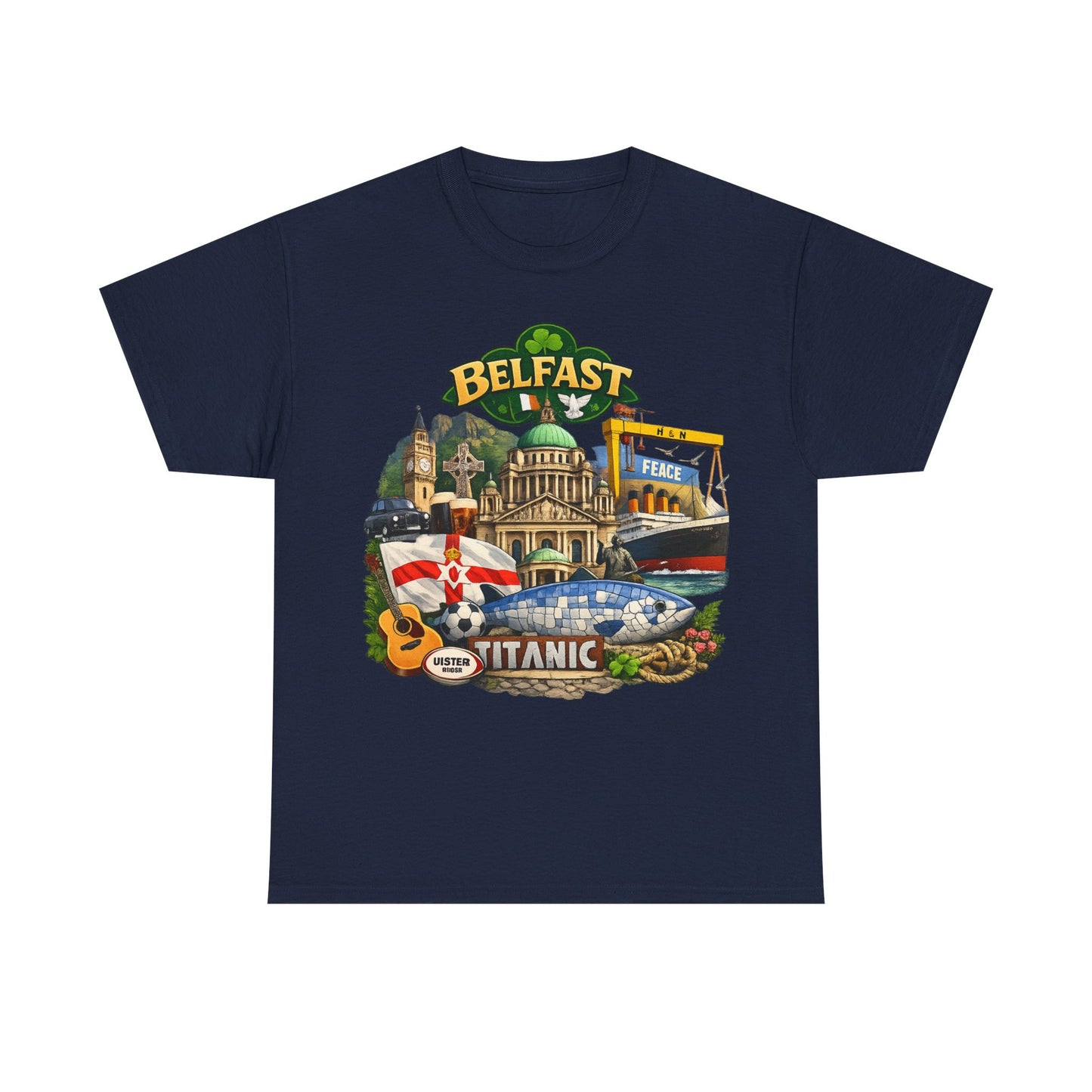 Belfast Collage T-Shirt – Titanic & City Landmarks Souvenir Tee