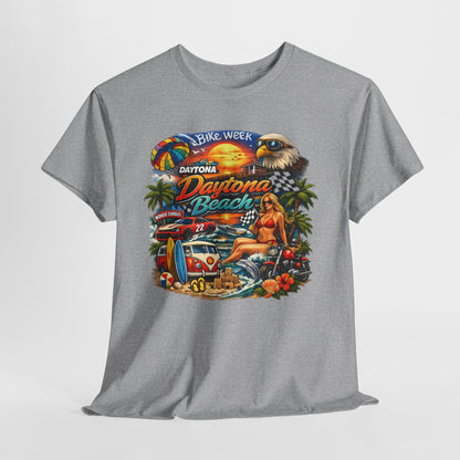 Daytona Beach Vintage Surf T-Shirt — Retro Sunset Palm Beach Tee