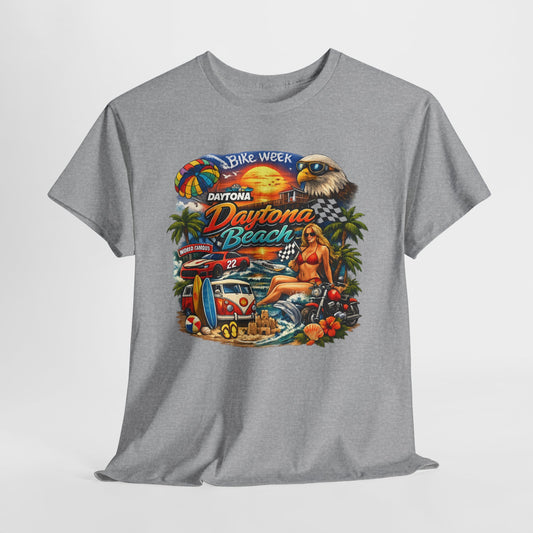 Daytona Beach Vintage Surf T-Shirt — Retro Sunset Palm Beach Tee