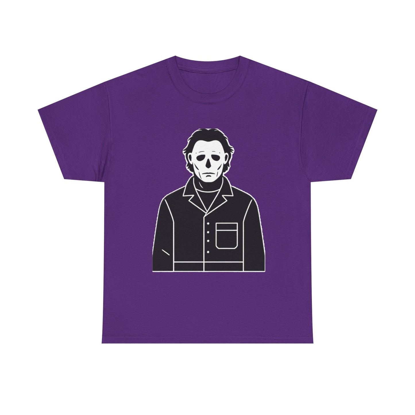 Michael Myers Outline Horror T-Shirt — Minimal Halloween Mask Tee