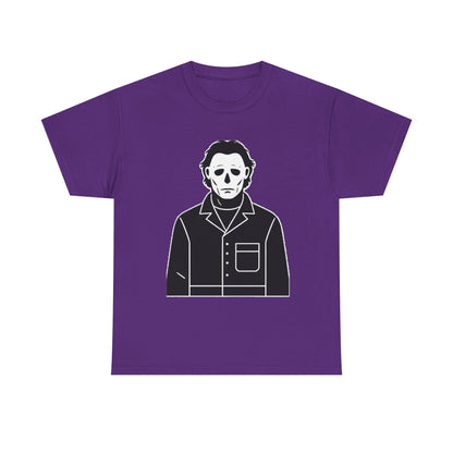 Michael Myers Outline Horror T-Shirt — Minimal Halloween Mask Tee