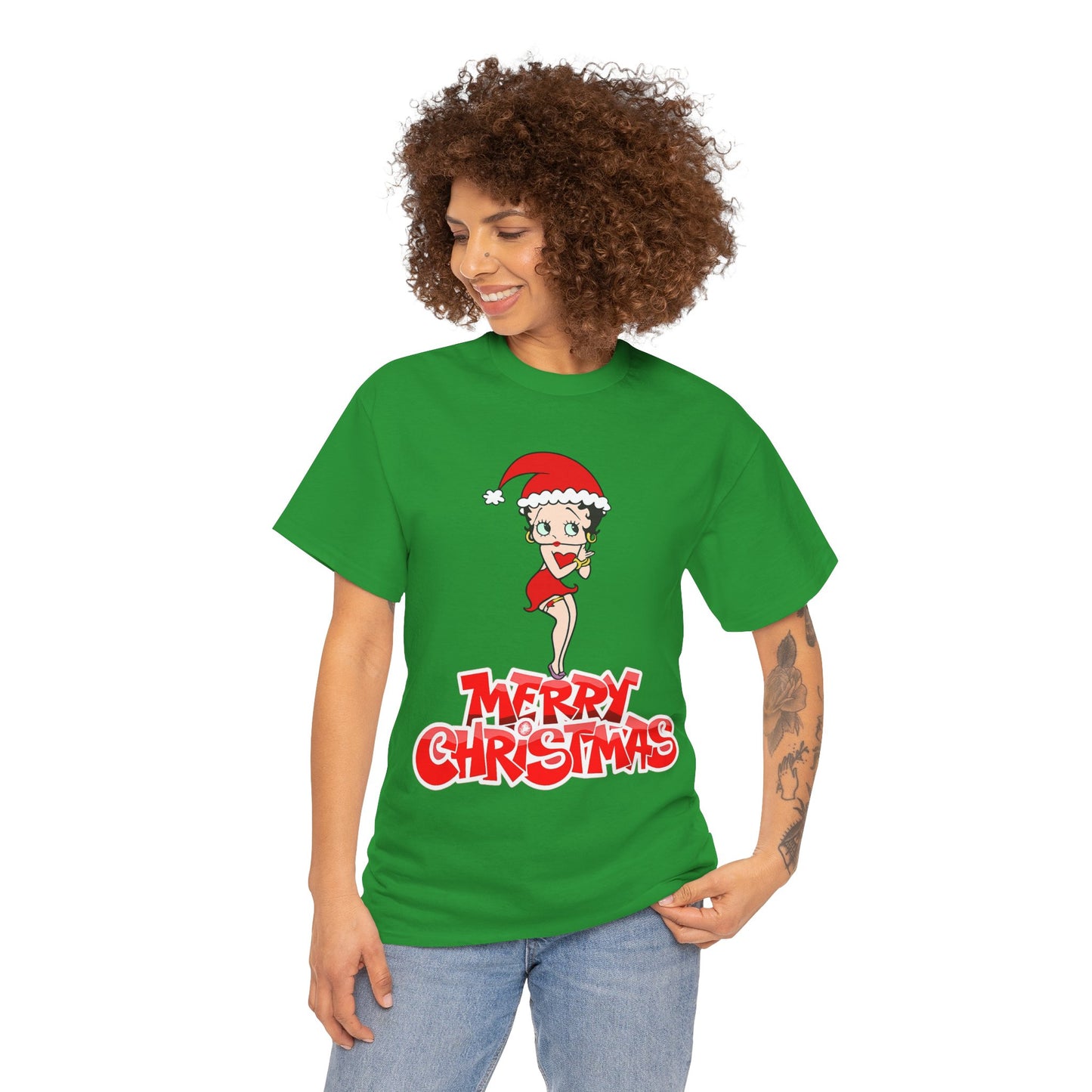 Christmas Betty Boop Tee - 'Merry Christmas' Holiday Graphic Shirt
