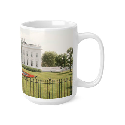 White House Landmark Photo Ceramic Mug — White House Front View, 11oz & 15oz