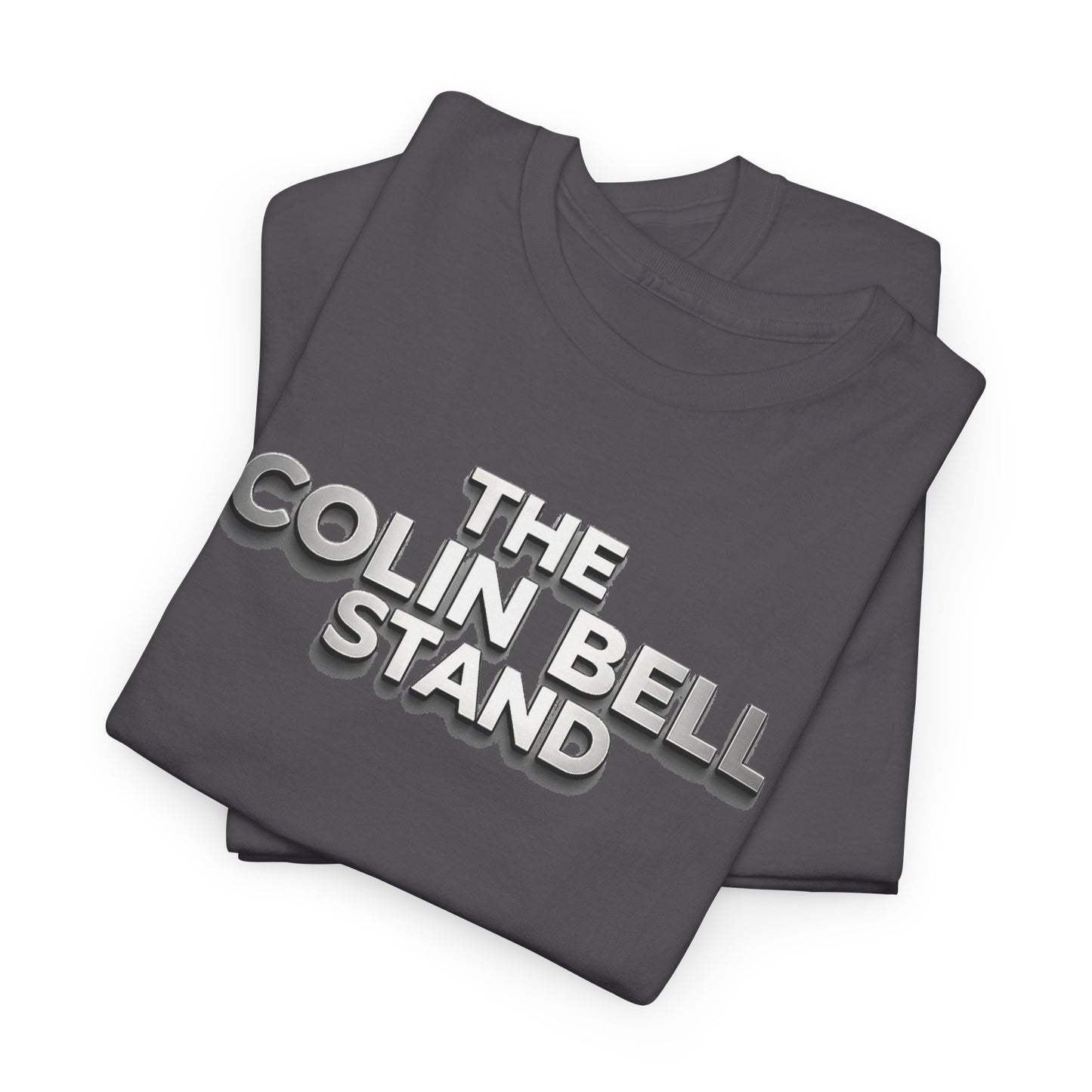 T-Shirt — “The Colin Bell Stand” Retro Chrome Text Tee