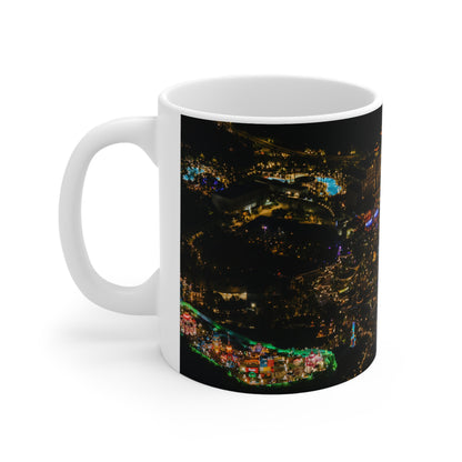 Epic Universe Nightscape Ceramic Coffee Mug — Neon Skyline 11oz & 15oz