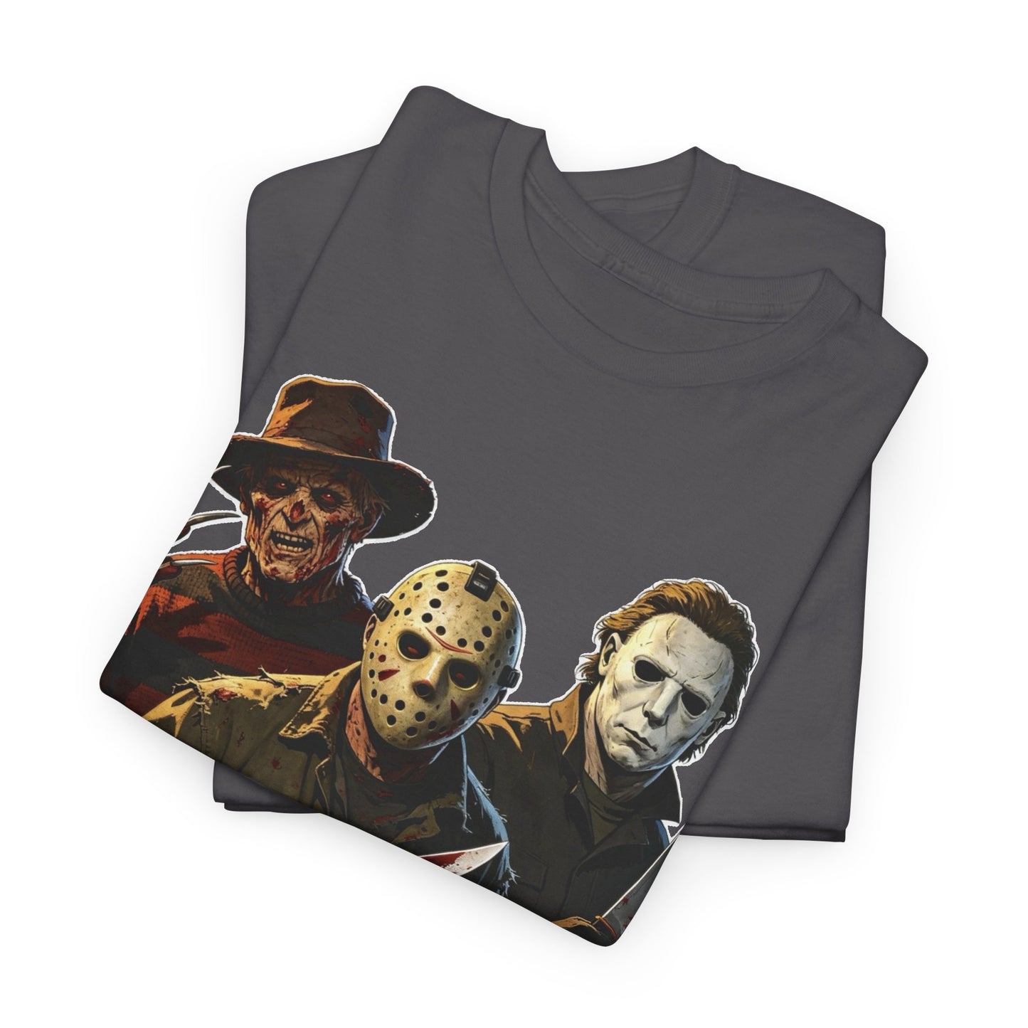 Horror Icons T-Shirt — Freddy, Jason & Michael Trio Graphic Tee