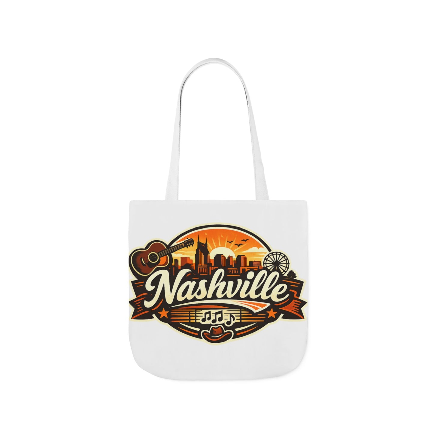 Nashville Sunset Tote Bag — Country Music Skyline Canvas Tote