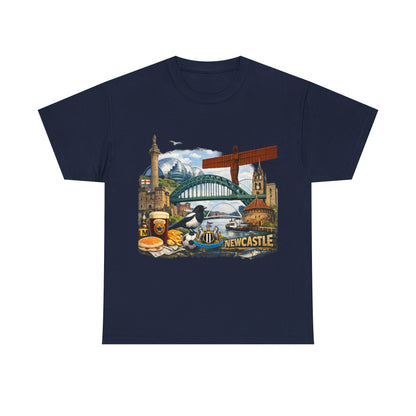 Newcastle Upon Tyne Landmark Tee — Vintage Cityscape T-Shirt