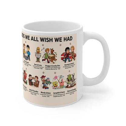 Best Friend Duos Coffee Mug — Vintage Club Championship Medal Design (11oz & 15oz)