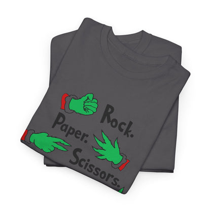 Funny Holiday Tee — "Rock. Paper. Scissors. Throat Punch! I Win" Graphic T-Shirt