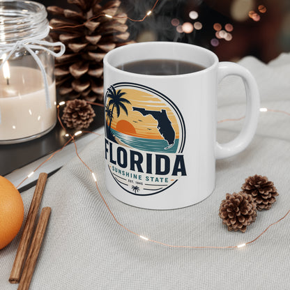 Florida Sunshine State Sunset Mug — Ceramic Coffee Cup (11oz & 15oz)