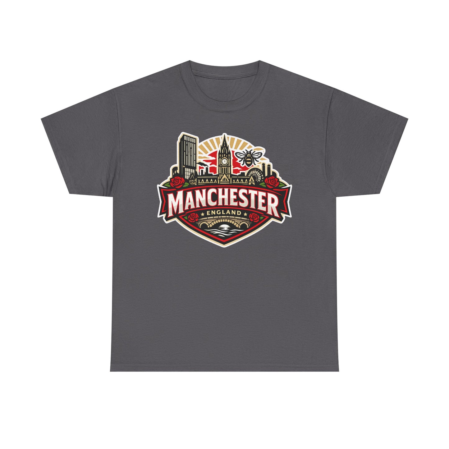 Manchester England Skyline T-Shirt — Vintage City Crest Tee