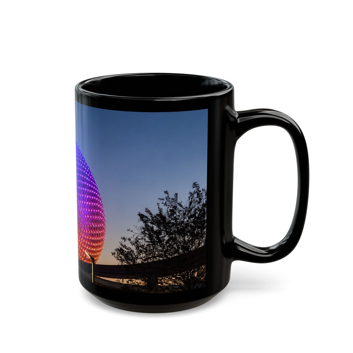 Epcot Spaceship Earth Sunset Mug — Colorful Neon Globe Coffee Cup (11oz/15oz)