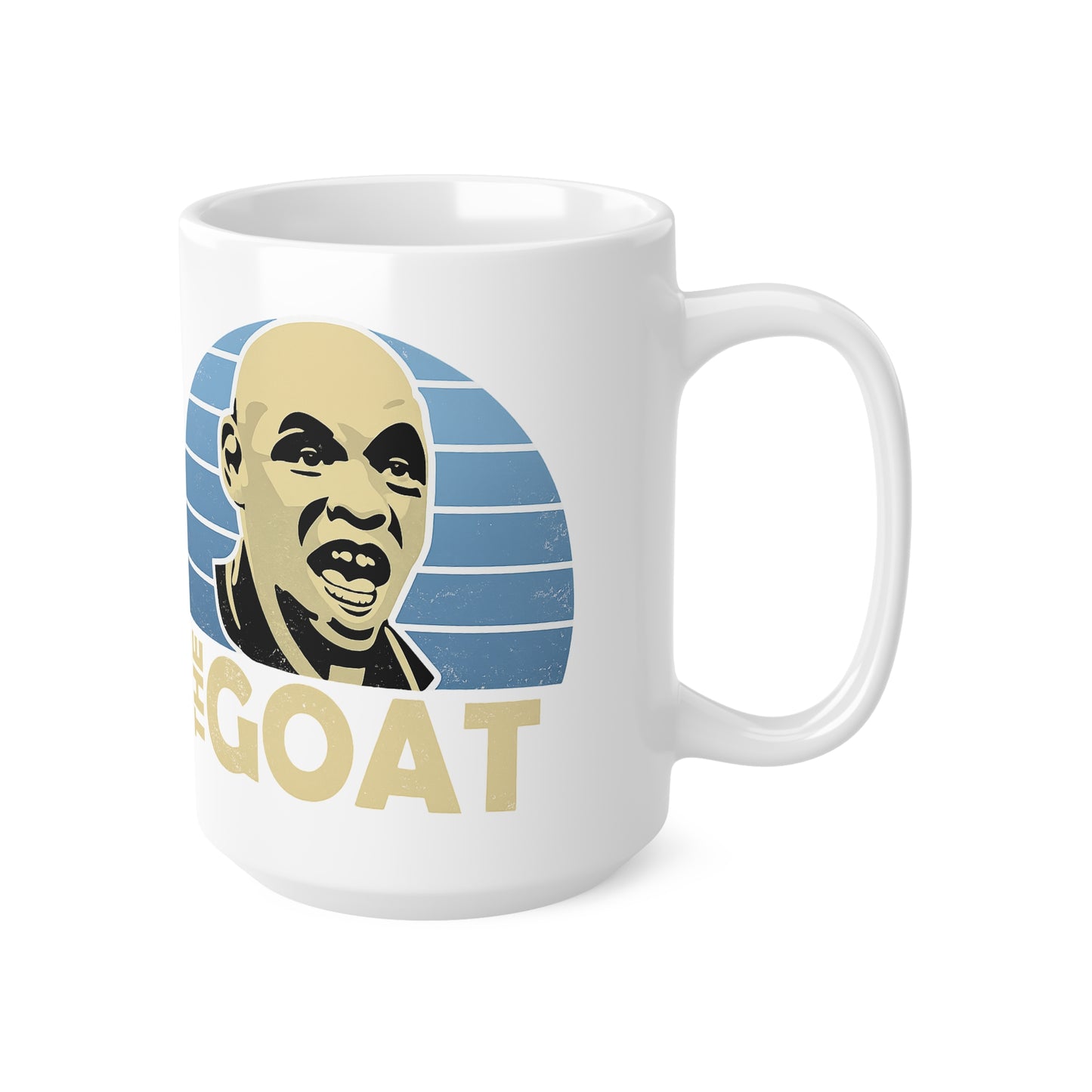 Shaun GOAT Goater Manchester City Ceramic Mug — Retro Blue Striped Design (11oz & 15oz)