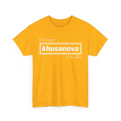 Khusanova Logo T-Shirt — Minimal Black Graphic Tee