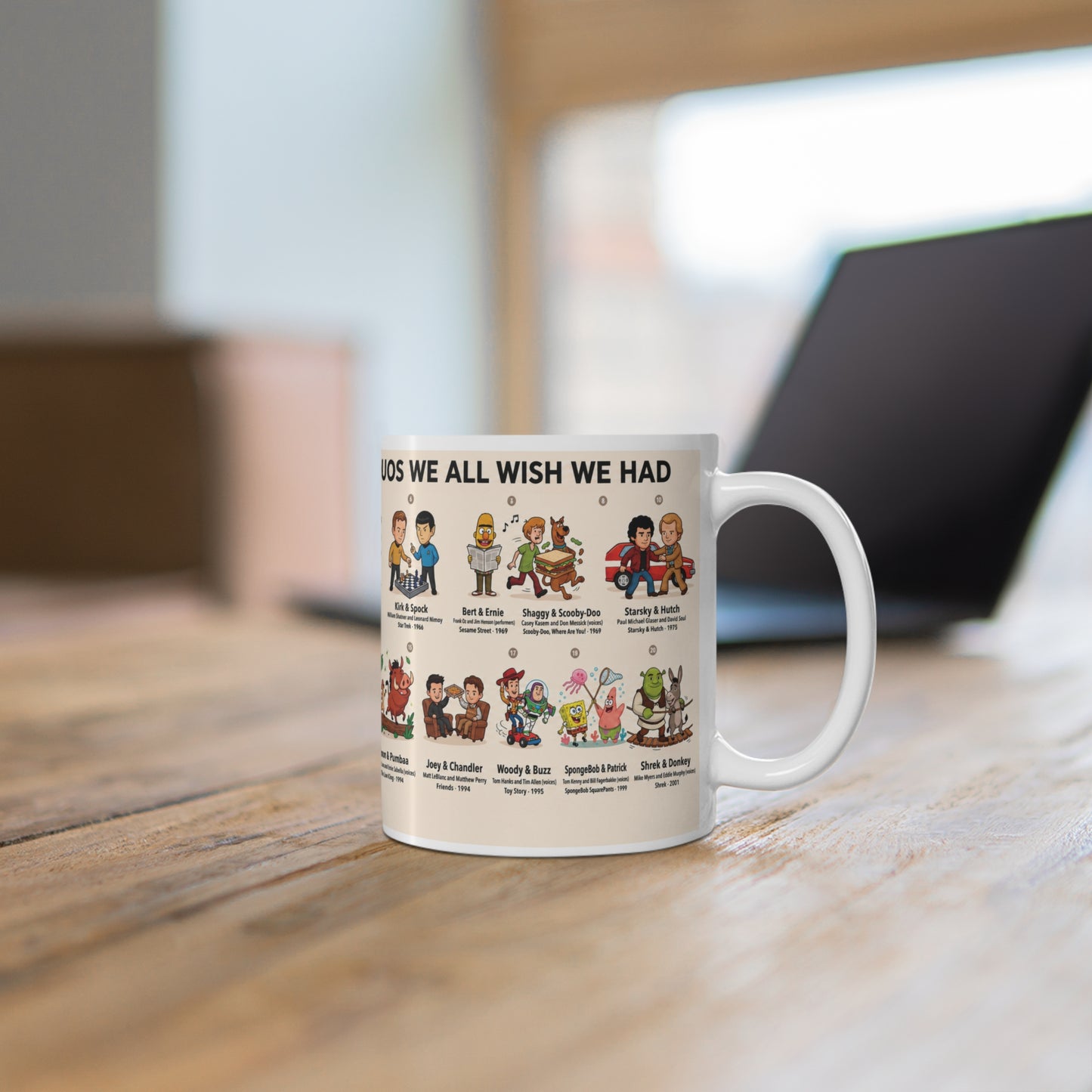 Best Friend Duos Coffee Mug — Vintage Club Championship Medal Design (11oz & 15oz)