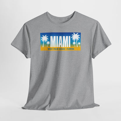 Miami West Palm Beach Vintage Tee — "MIAMI" Beach Palm Trees T‑Shirt