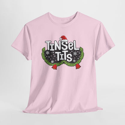 T-Shirt — "Tinsel Tits" Funny Christmas Wreath Holiday Tee