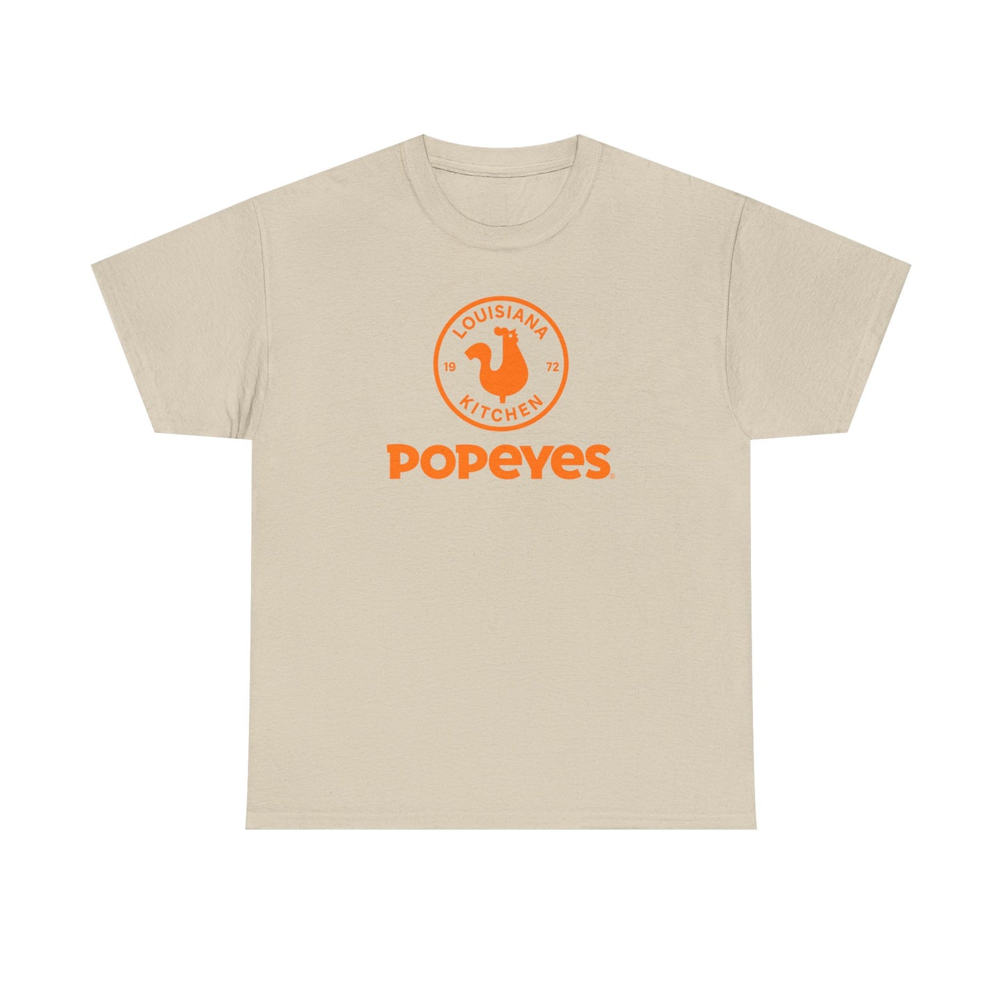 Popeyes Logo T-Shirt — Vintage Orange Louisiana Kitchen Tee