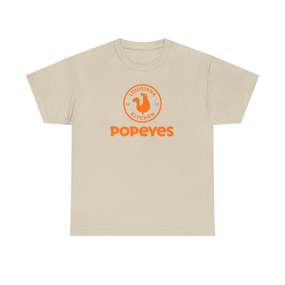 Popeyes Logo T-Shirt — Vintage Orange Louisiana Kitchen Tee