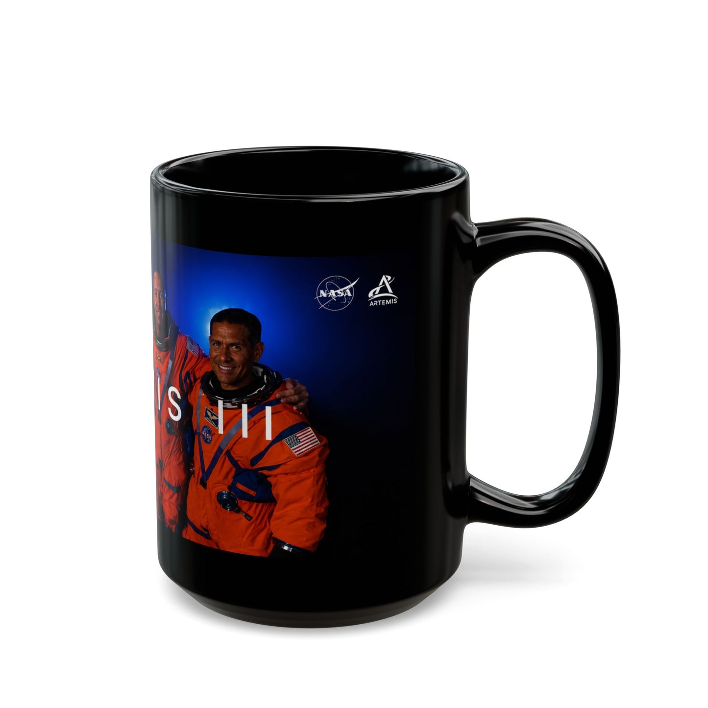 Artemis III Crew Photo Black Mug — NASA Spaceflight Coffee Cup