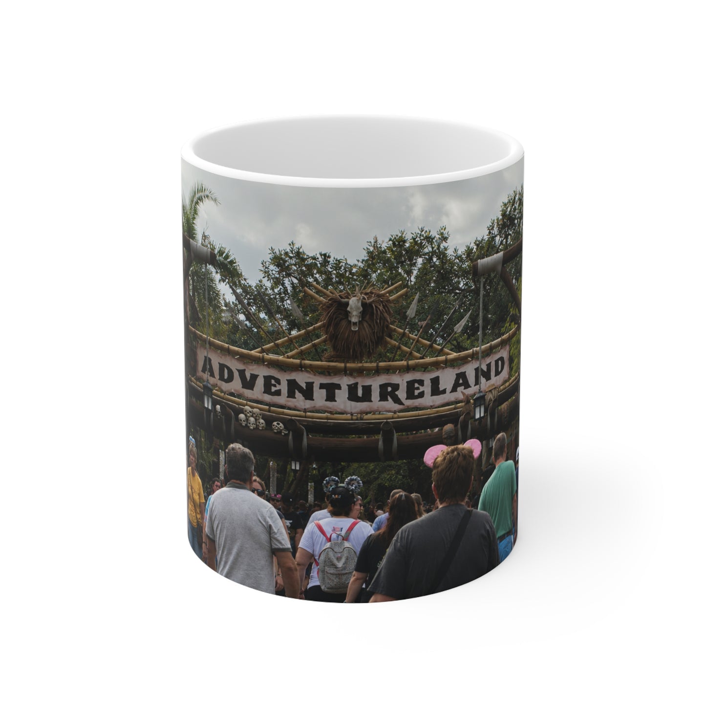 Adventureland Entrance Photo Ceramic Mug — Theme Park Travel Souvenir (11oz & 15oz)