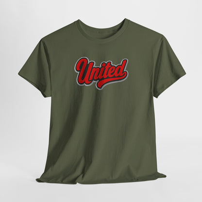 United Retro Script Tee — Vintage Red Logo T‑Shirt