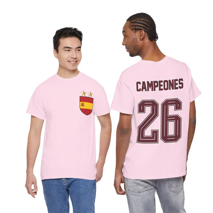 Spain World Champions 'Campeones 26' Cotton T‑Shirt
