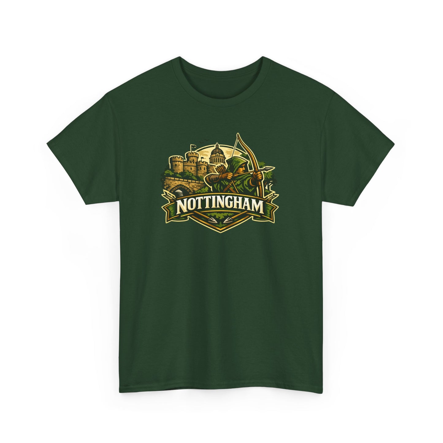 Nottingham Vintage Crest T-Shirt — Robin Hood Castle Travel Tee