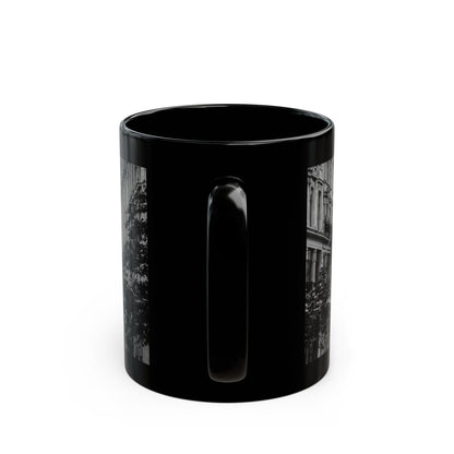 London Street Union Jack Street Scene Black Mug (11oz, 15oz) — London Flags Coffee Cup