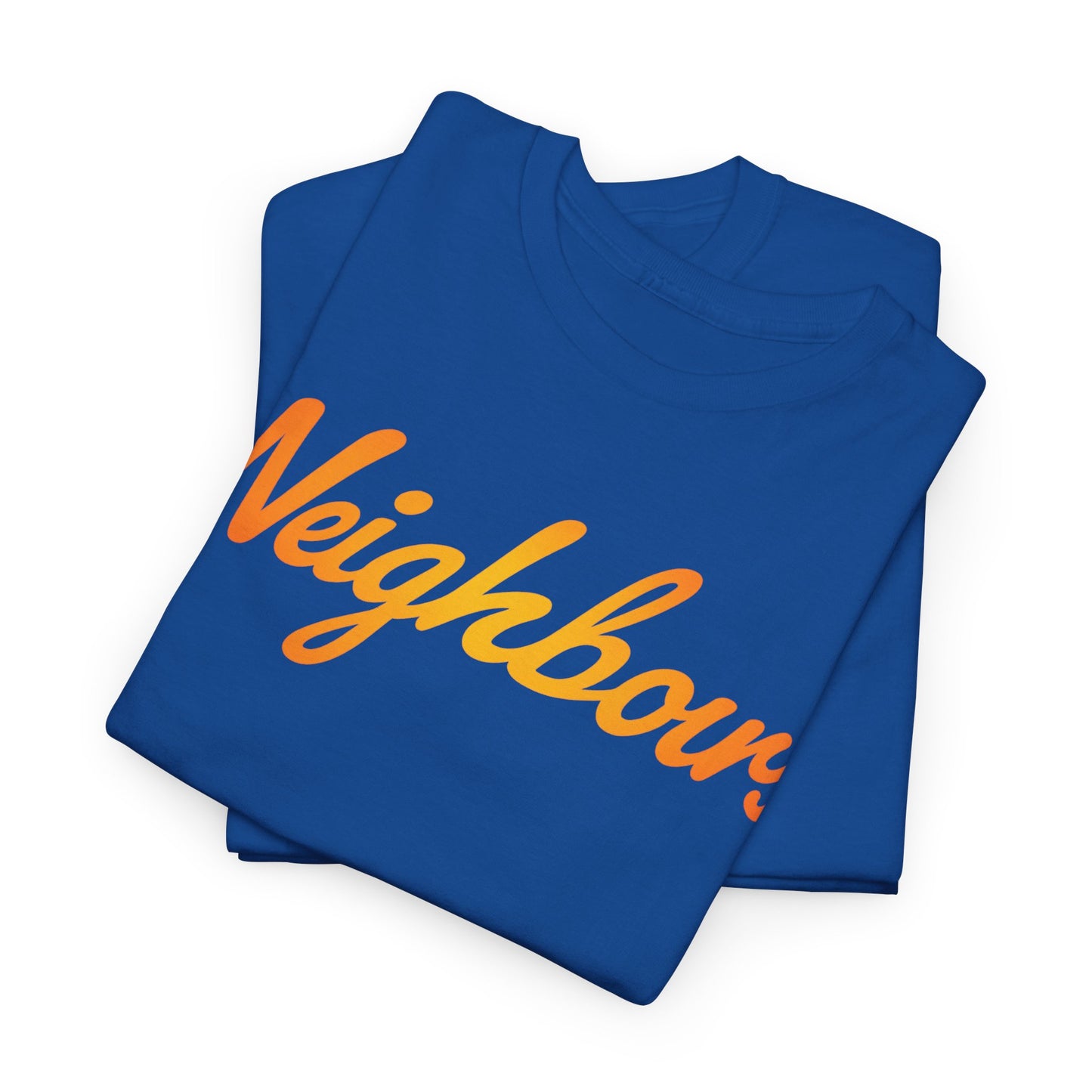 Neighbours Script T‑Shirt — Retro Orange Neighborhood Tee