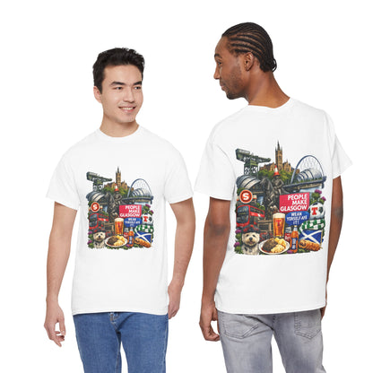 Glasgow Collage T-Shirt — "People Make Glasgow" Scottish City Souvenir Tee